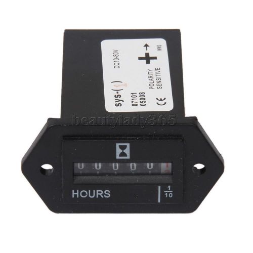 SYS-1 10V-80V DC Hour Meter Sealed Counter Meter for Boat Car Truck Engine