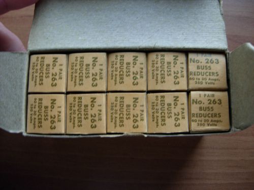 Buss fuse reducers no. 263 nib 10 pair 60 ampere make 0 to 30 amp new for sale