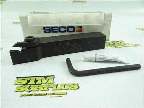 NEW SECO INDEXABLE TOOL HOLDER CFIR 100 06D MADE IN USA + CASE &amp; WRENCH