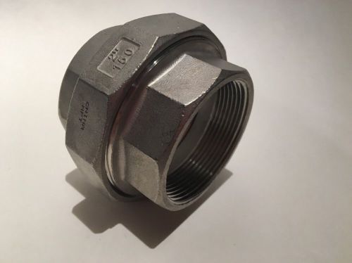 316 stainless steel threaded union, fnpt, 2&#034; pipe size - mpn: 6jl30 for sale