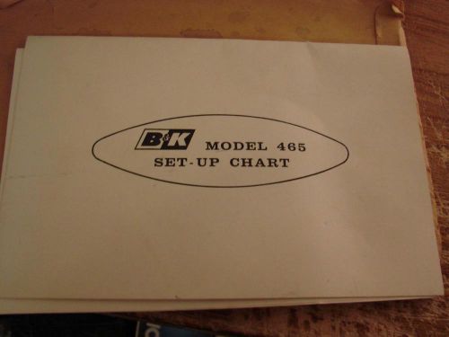 B &amp; K Model 465 Set Up Chart Only NICE