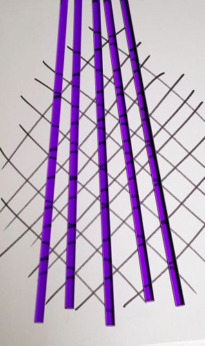 5 pc 1/4” diameter 12” inch long clear purple acrylic plexiglass translucent rod for sale