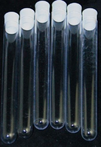 Plastic polystyrene test tubes  13x100mm w/caps: pk/500 for sale