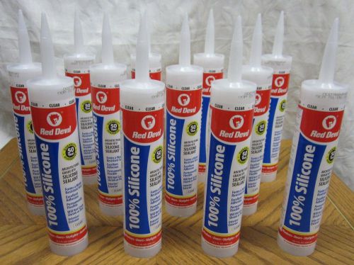 12 tubes red devil clear architectural grade rtv 100% silicone caulk sealant lot for sale