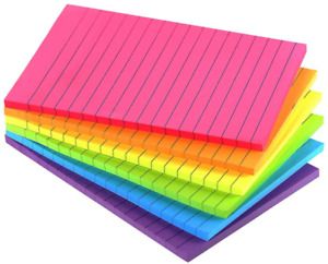 4X6 Lined Sticky Notes Bright Ruled Post Stickies Colorful Super Sticking NEW