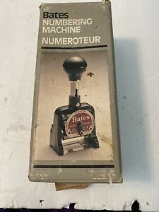 Vintage Bates Numbering Stamp Machine - 6 Wheels Style E - With Box And Works!