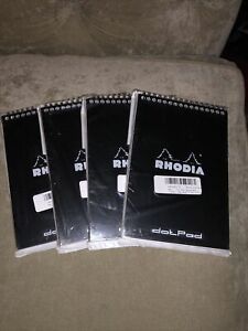 Rhodia Wirebound Notebook Dot Pad BLACK 4 Pads 6x8.25