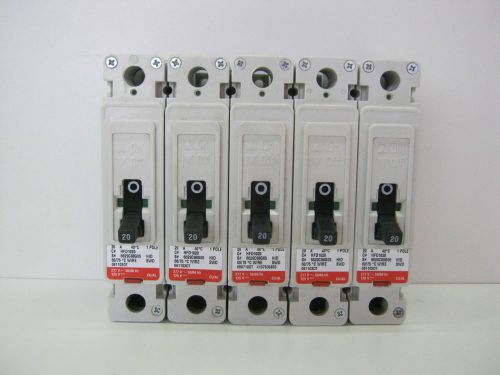 Lot of 5 - cutler hammer hfd1020 circuit breaker 20 amp 277 volt 1 pole for sale