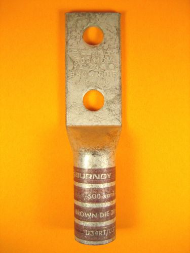 Burndy -  YA34-2N -  Copper Crimp Lug, Brown Die, 500kcmil CU