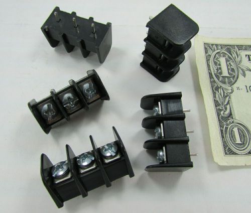 5 Molex Barrier Blocks 3 Pole Screw Terminals PCB Solder 3/8&#034; Pitch 38720-6303