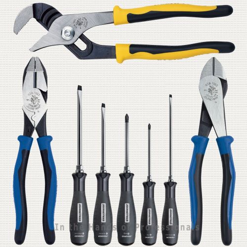 KLEIN J2000-9NECR+J2000-28+J502-10+JSDS01 Journeyman™ Pliers+Screwdriver 8Pc Set