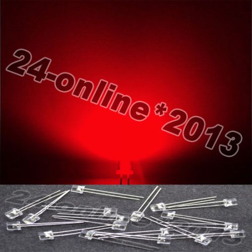 50PCS 5mm Flat Top Red 120° Wide Angle Bright led lamp bead light 20mA