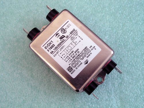 CORCOM - 6VDK1 - FILTER, POWER LINE, RFI, 6A, 700 uA F7603