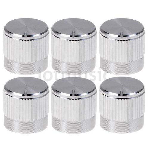 6 pcs Aluminium Alloy ?15x14mm 18T Insert Type Knobs Silve