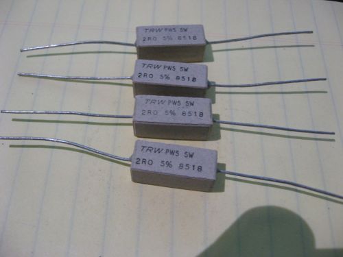 Qty 10 TRW PW5 Ceramic Cement 2.0 Ohm 5% 5W Resistors High Power NOS