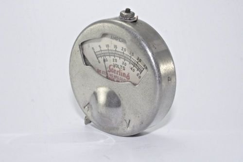 Vintage Steampunk Sterling Amperes/Volts Gauge