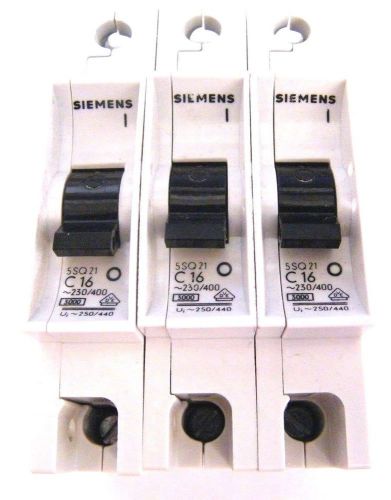 LOT OF 3 PCS !!!!!    Siemens C16 5SQ21 230V/ 400V Circuit Breaker