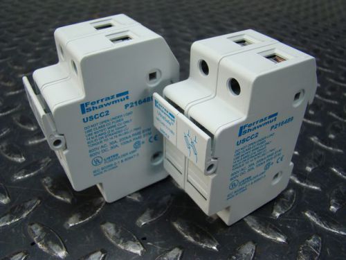 2 ea. ferraz shawmut ultrasafe uscc2 2x fuse holder 600v 30a lp-cc-4 for sale