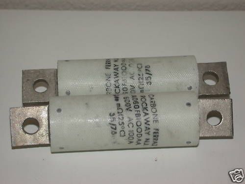 (2) CARBONE FERRAZ 100A 600V FUSES A060FB100DAA NOS!