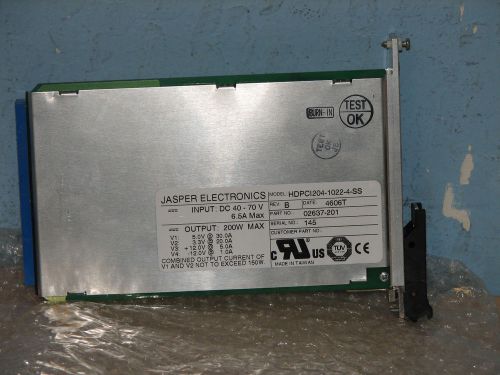 Jasper electronics hdpci204 1022 4 ss 200w/ 36-72 vdc hot swap power supply new for sale