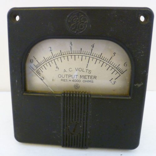 GE General Electric Output Meter AC Volts RES=40000 Ohms for 2-13/16&#034; hole Vtg