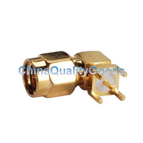 SMA thru hole Male right angle PCB Mount RF Connector