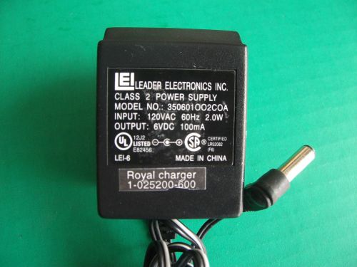 AC Power Adapter Supply LEI LEADER 350601OO2COA Multi Purpose Royal Vacuum