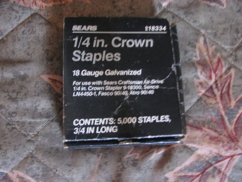 Craftsman 18 Gauge Galvanized Staple 1/4-Inch Crown x 3/4-In Long, 5000 Pcs