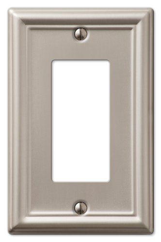 AmerTac 149RBN Chelsea Steel Single Rocker-GFCI Wallplate  Brushed Nickel