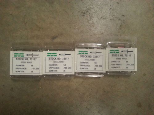 NEW Lot of 4 Marson 73117 Steel Rivet .188-.250 1/8 Diameter