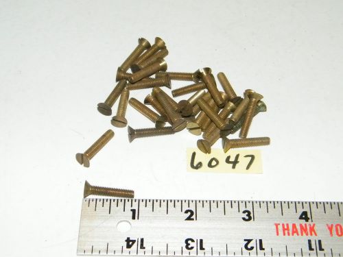 8-32 x 7/8 Slotted Flat Head Solid Brass Machine Screws Vintage Qty 30