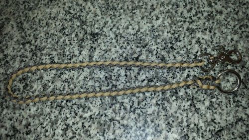 Law enforcement braided key lanyard (tan/silver) for sale