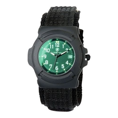 SMITH &amp; WESSON Lawman Watch - Electronic Back Glow, Nylon Strap, Black face