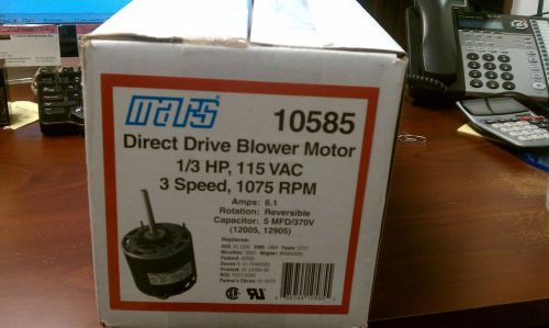 Mars motors 10585 1/3hp, 115v furnace blower motor for sale