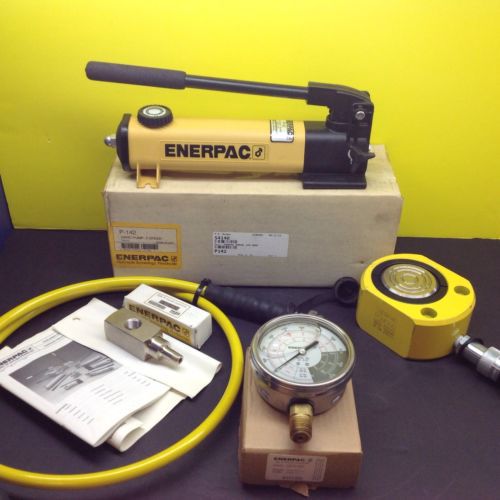 ENERPAC RSM500 Hydraulic Cylinder P142 Pump 50 ton Low Height Set NEW! GF510P GA