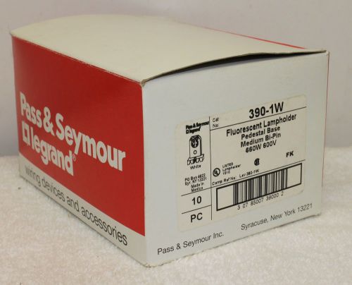 PASS &amp; SEYMOUR 390-1W 3901W QTY (10) Flourecent Lampholder **NEW IN BOX**