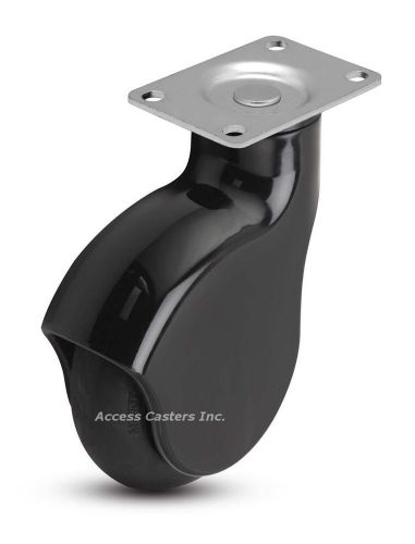 4sgctp 4&#034; black genesis swivel plate caster, monotech wheel, 225 lbs capacity for sale