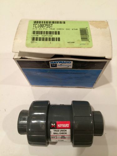 Hayward tc10075st 3/4&#034; pvc true union ball check socket &amp; threaded new in box for sale