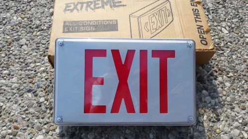 LITHONIA EXIT SIGN LVSW1R120/277ELN LED STENCIL FACE WHITE NIB