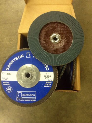 5 garryson 40654 7&#034; x 5/8-11 80 grit abrasive flap disc type 27 wheel for sale