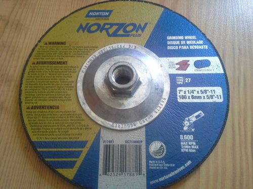 10 NORTON NORZON PLUS 7 X 1/8 X 5/8&#034;-11 GRINDING WHEEL DISC DC718HNZPIPE TYPE 27