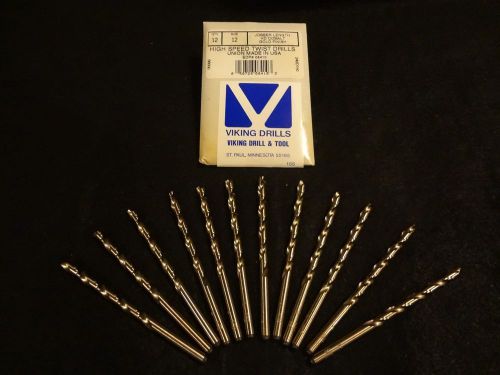 #12 Jobber Length Cobalt Drill Bit - Viking Drill &amp; Tool  USA - NEW - pack of 12