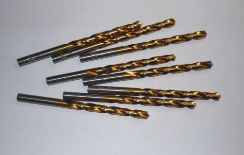 Jobber Length Drills &#034;F&#034; HSS 118D TiN 2-7/8&#034; LOC x 4-1/8&#034; OAL QTY 8 &lt;1914&gt;