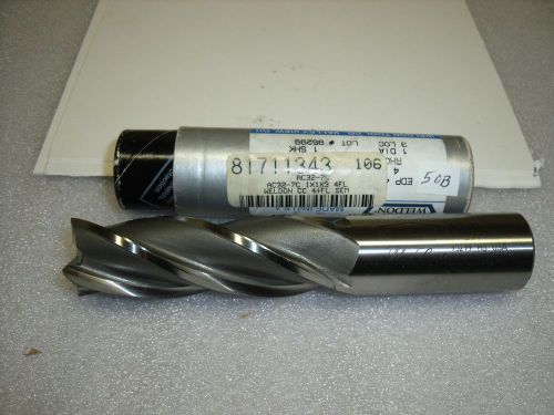 1&#034; x 1&#034; x 3” x 5-1/2&#034; 4 FL COAC32-7C HSS END Weldon Tool End Mill-W50B