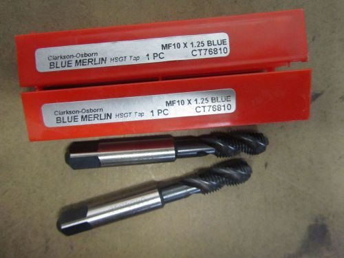 2 new CLARKSON-OSBORN Blue Merlin M10 x 1.25 Metric Spiral Fluted Taps CT76810