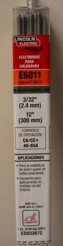 Lincoln electric e6011 stick electrode 3/32&#034; x 12&#034; x 1 lb - ed033672 for sale