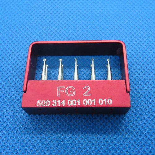 10PCS SBT Dental Carbide burs Round FG2# For High speed Handpiece with Bur Block