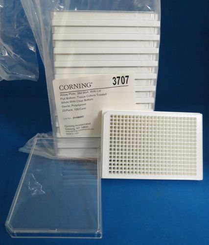 Lot of 13 corning 384 well tc-treated polystyrene microplates # 3707 for sale