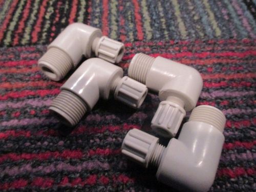 NEW LOT OF 4 EM-TECHNIK PP MALE ELBOW FITTINGS DN 04/06 3/8&#034; THREADED, NEW