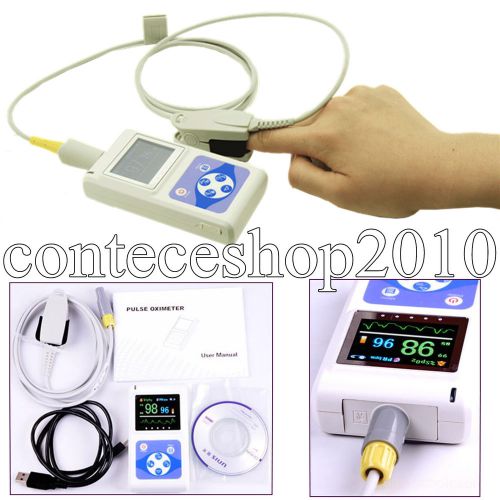 CE OLED CONTEC Handheld fingertip pulse oximeter CMS60D, free SW